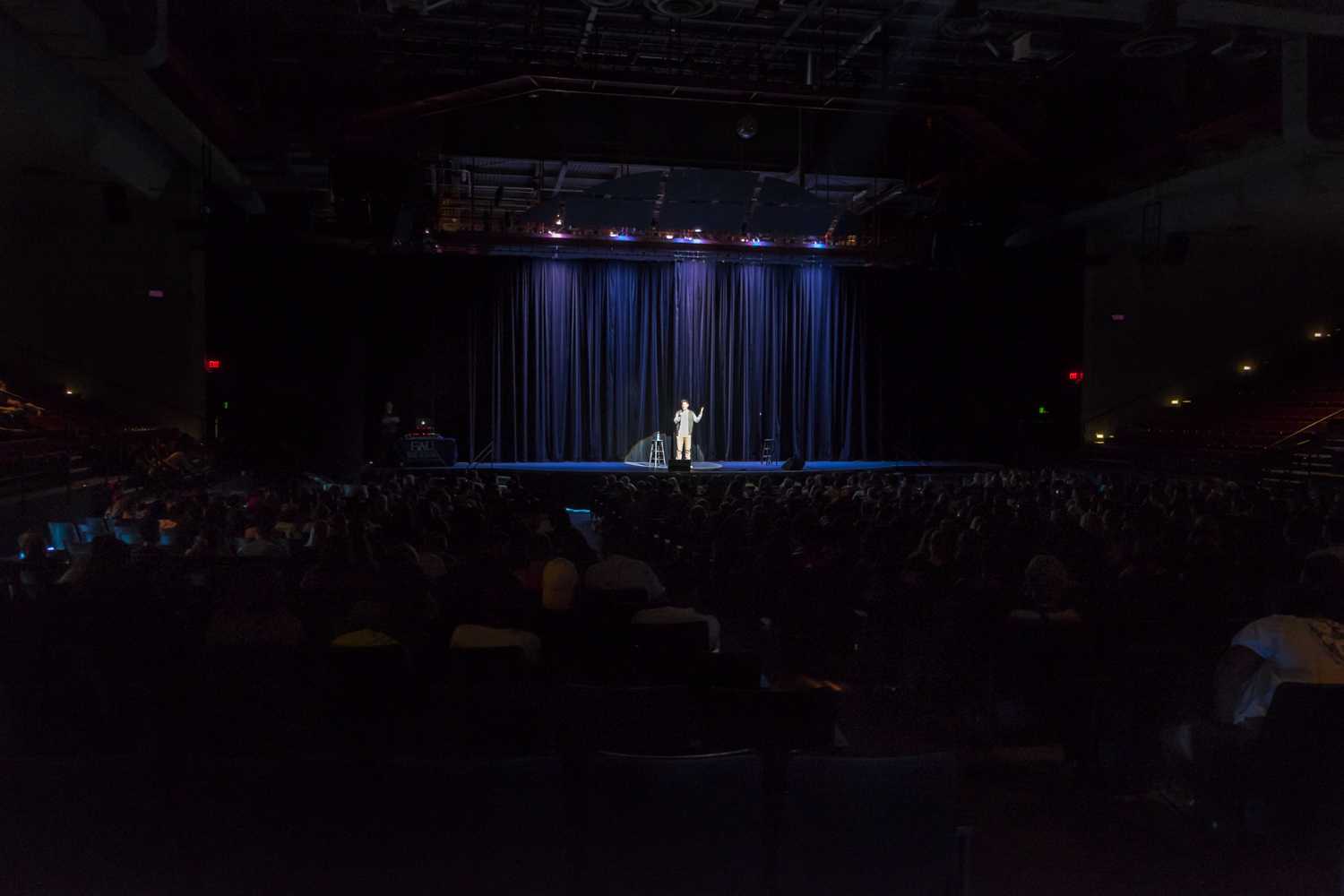 Auditorium was packed with FAU students. [Mohammed F Emran | Web Editor]