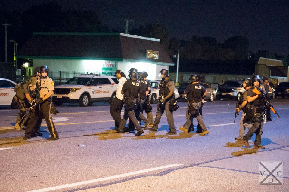 An arrest being made in Ferguson, Missouri. Photo by VDC Photo 2014 