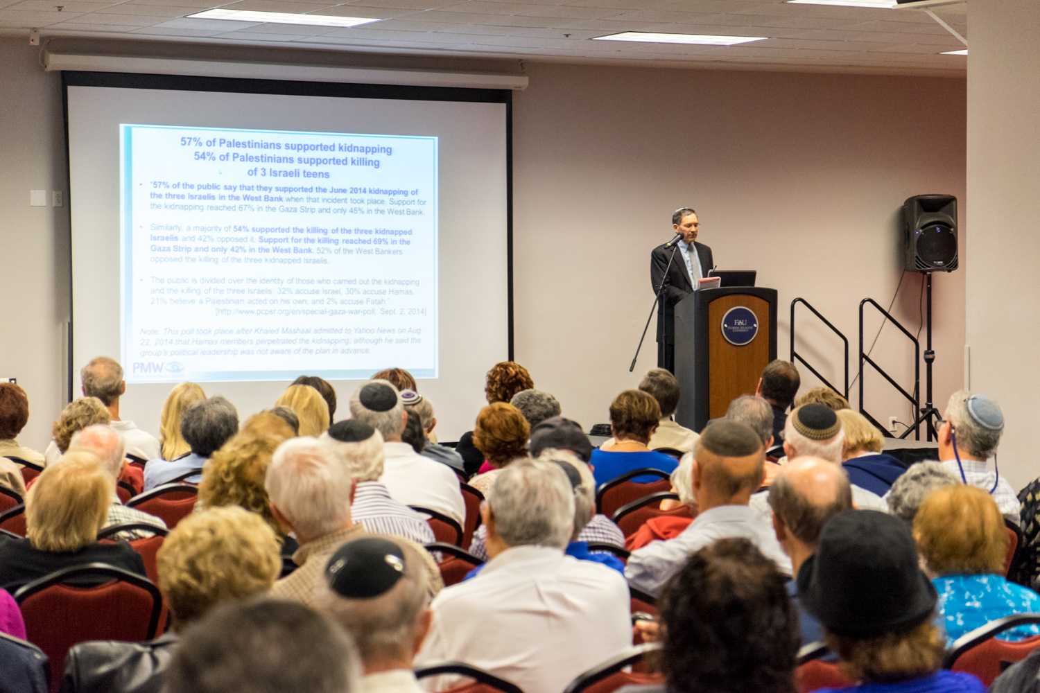 Many of the older folks showed up for Itamar Marcus lecture.  [ Mohammed F Emran | Web Editor ]