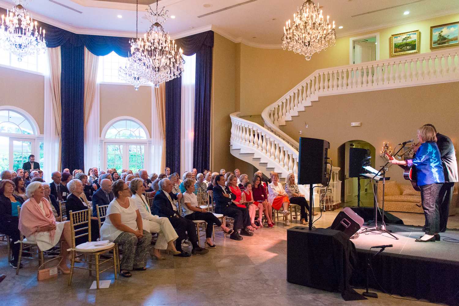 A crowd of about 85 people came to the Baldwin House to watch Elisabeth von Trapp perform. Max Jackson | Photo Editor