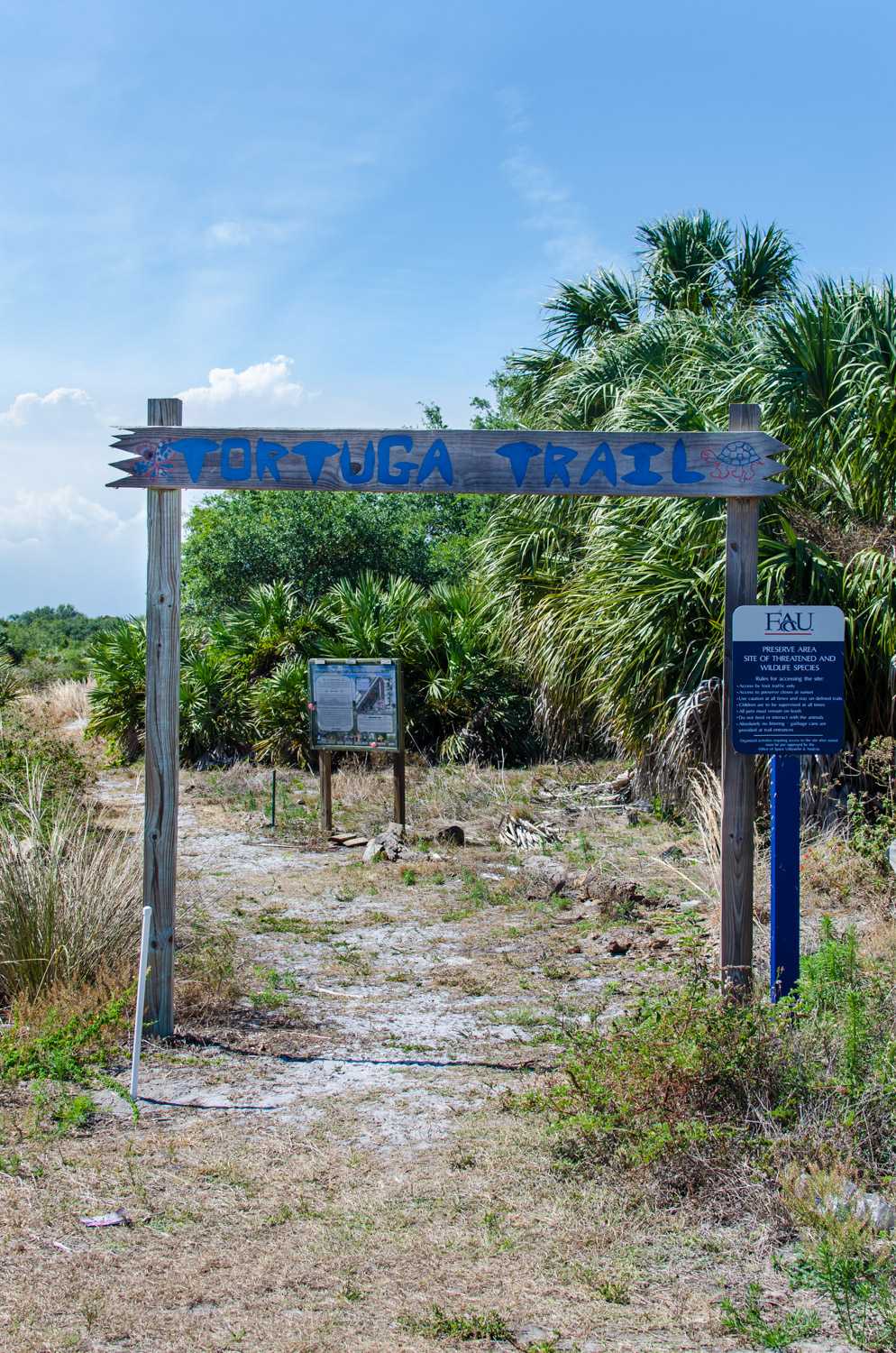Entrance to the Tortuga Trail at FAU’s Boca Campus. 