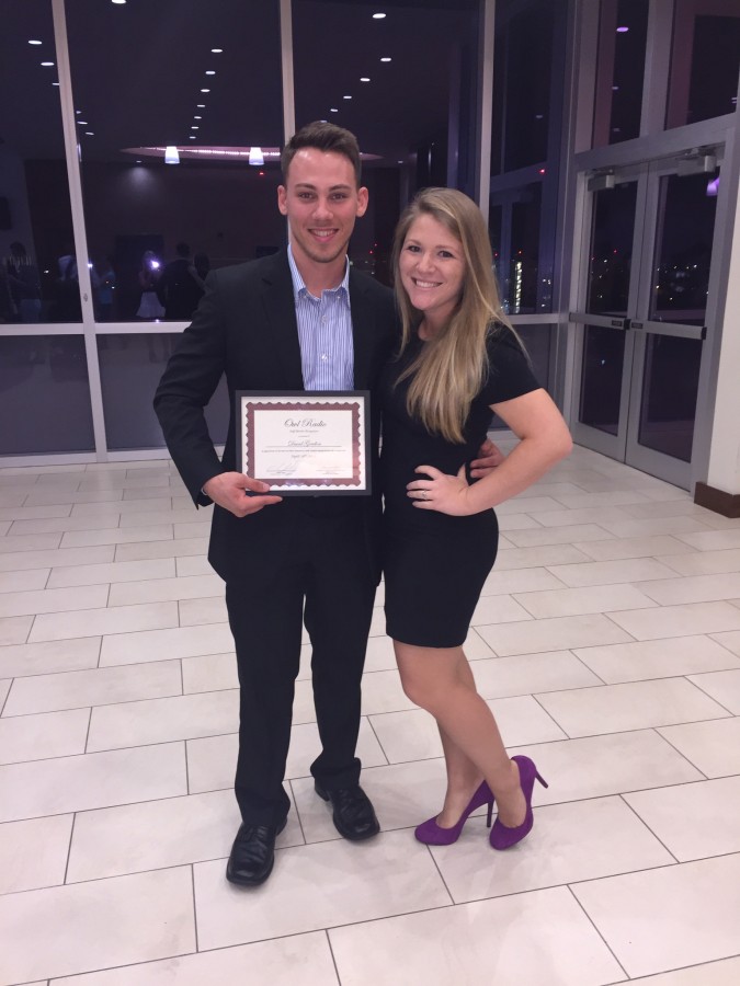 Gordon and girlfriend Hannah Bosgraaf at the 2015 FAU Student Media Banquet where he was recognized for his role at Owl Radio. Photo courtesy of David Gordon
