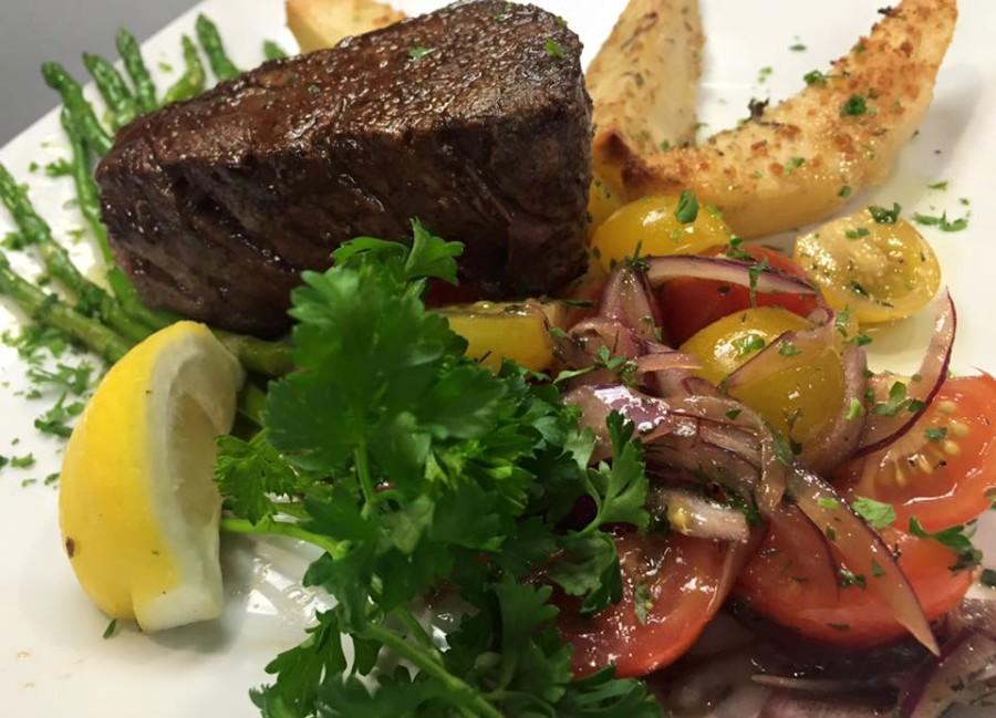 Rafina’s Greek Taverna offers a 9ox center cut filet mignon with seasoned vegetables and lemon-roasted potatoes Photo courtesy of Rafina’s Greek Taverna’s Facebook page.