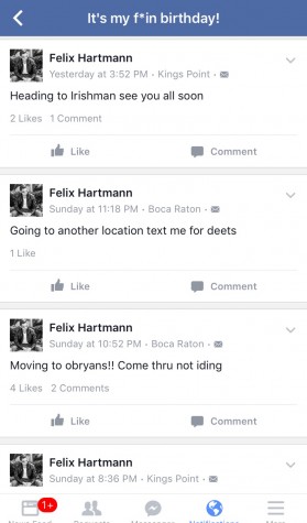 Screenshot of Felix Hartmann's Facebook page taken on Tuesday Jan. 12 