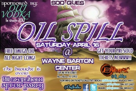A flier from 2012 shows the South Florida Spill's original title, 'Oil Spill.' 
