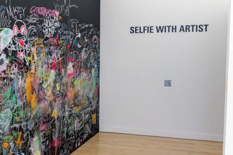 The Schmidt Center Gallery includes a rotationg schedule of exhibits, including pieces of work such as “Selfie With Artist”, by Naghmeh Goodarzi. Andrew Fraieli | Managing Editor