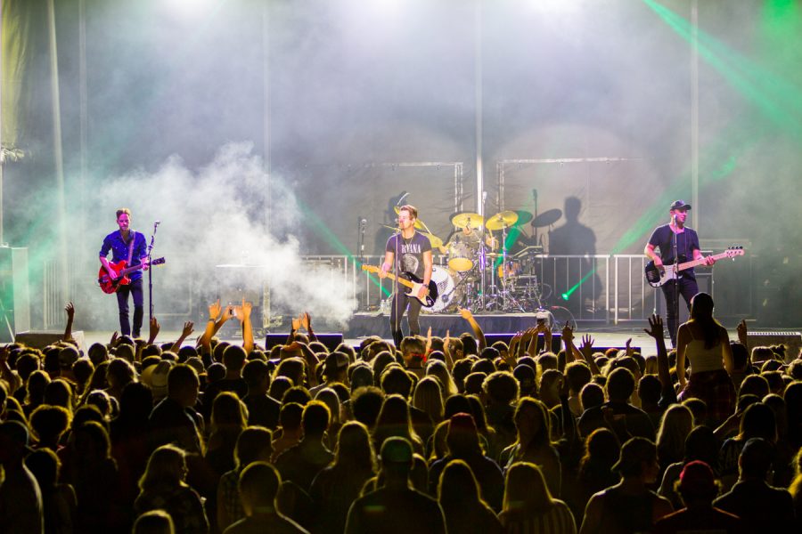 Chase Bryant and his band perform at the start of the Bonfire concert. Andrew Fraieli | Managing Editor