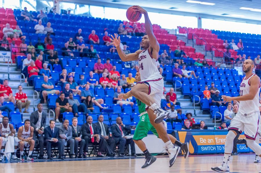 The only fourth-year senior on this years team, forward Kelvin Penn scored eight points and grabbed four rebounds in the Owls 53-42 win over Ave Maria on Nov. 30. Photo by Max Jackson