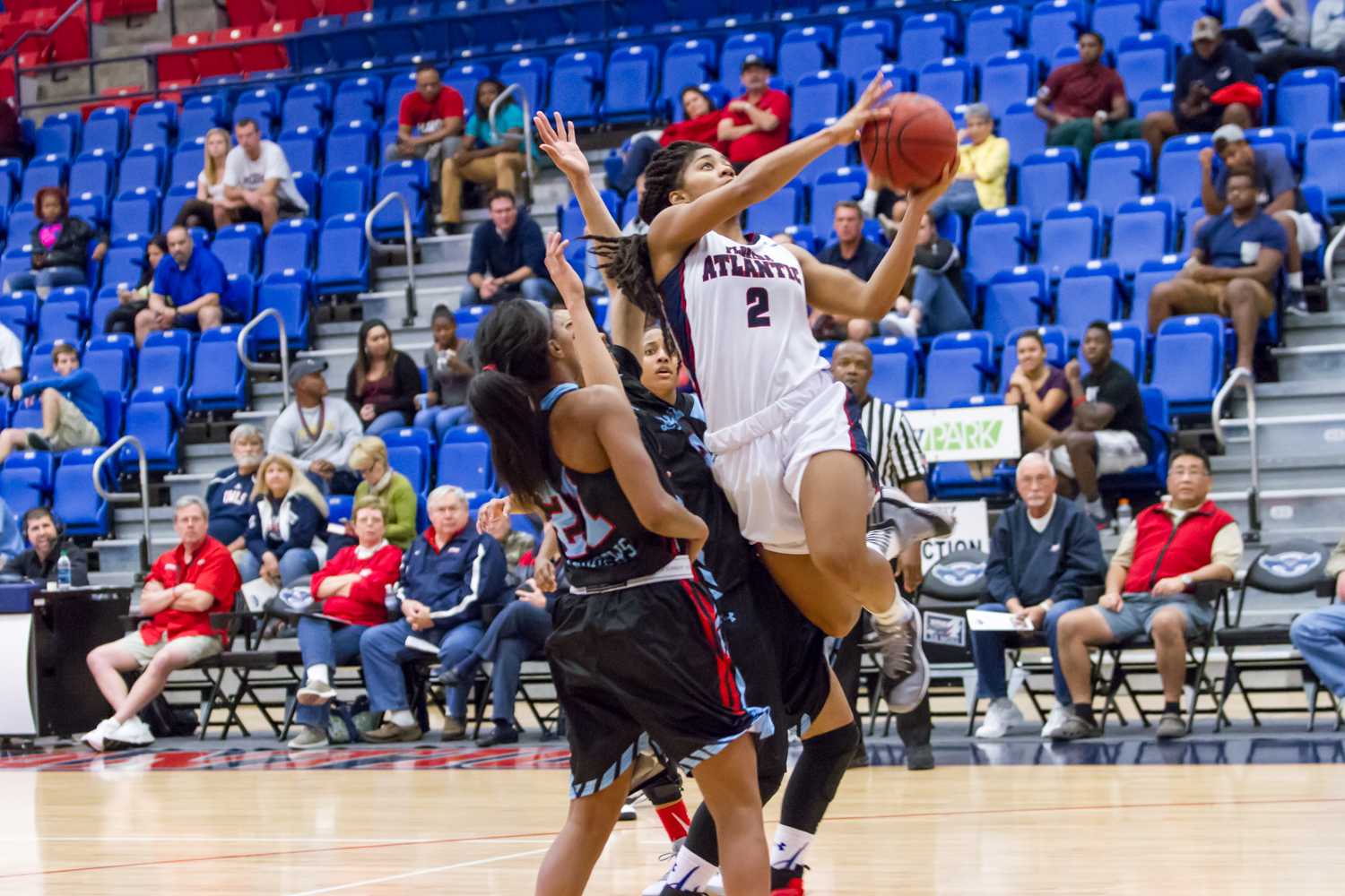 Shaneese Bailey (2) rises to take a shot in traffic. The sophomore out of Callahan, Fla. scored 24 points in the loss against La. Tech. 