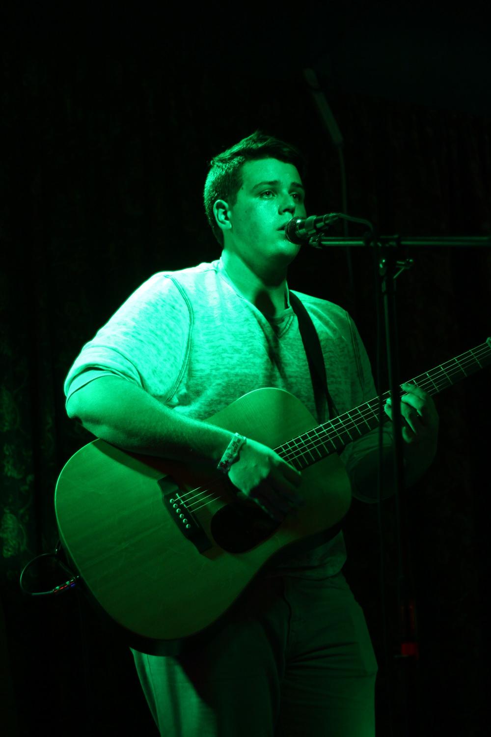 Sophomore accounting major Mitchell Parke performing alongside Garrett Kealer (not pictured) at the Funky Buddha Lounge & Brewery.  Josh Talero | Contributing Photographer