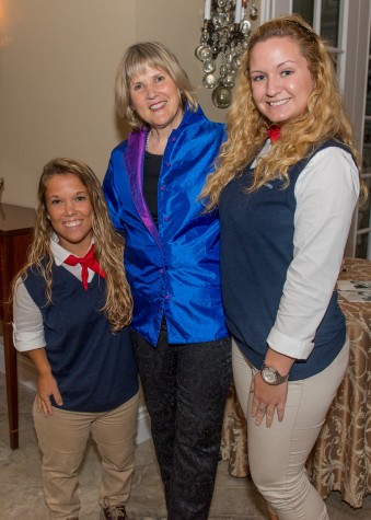 Von Trapp poses for a photo with Miranda Uhl, a junior exercise science major (left), and Rachel Dolan, a junior accounting and finance major – student ambassadors from the Alumni Association. Max Jackson | Photo Editor