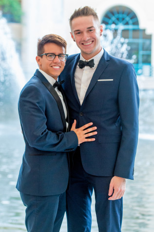 Daniel Carpio (left) and his boyfriend at the chapter’s chartering event. Photo by Max Jackson