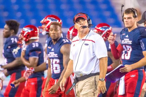 Head coach Charlie Partridge is a Plantation native with extensive roots in South Florida. He has used his connections to recruit heavily in the region. Photo by Max Jackson | Staff Photographer