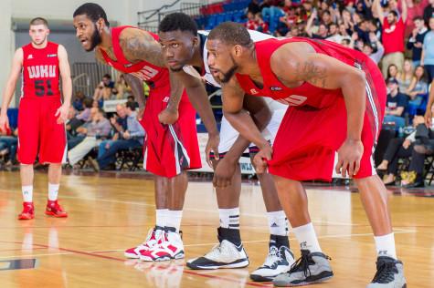 Sophomore center C.J. Turman (center) on the free throw line in a game against WKU last season. Photo by Max Jackson | Staff Photographer