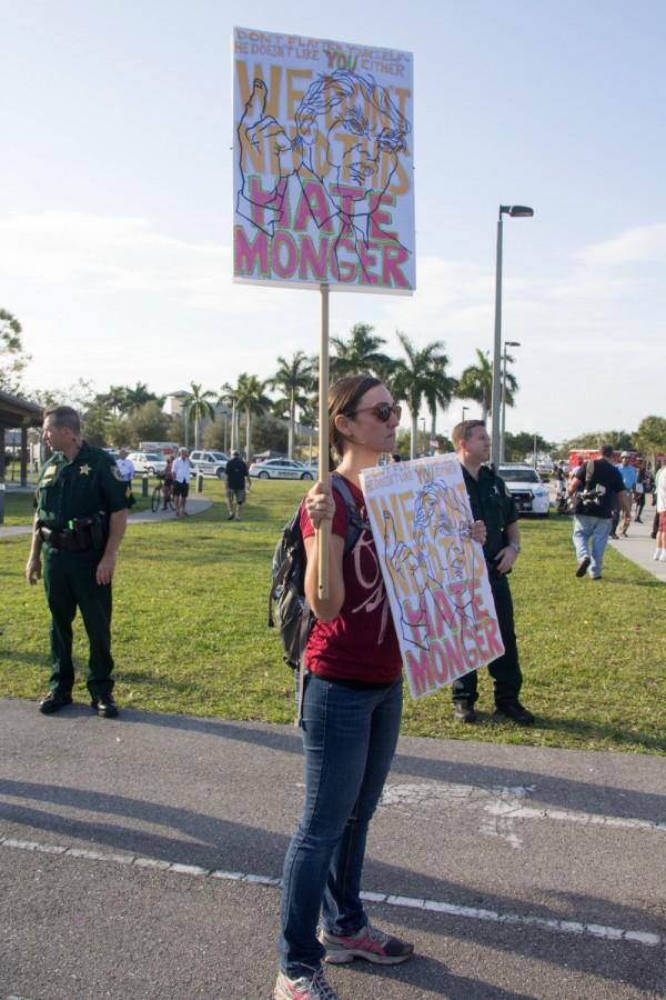 Laura Roselione, a former FAU Alumni was at the protest. She wasn’t protesting with Black Lives Matter, she just doesn’t want to see Trump in office. Roselione did however say she didn’t mind the Black Lives Matter Protest and said “I’ve never been a person of color so I can’t really relate.”.Patrick Martin | News Editor