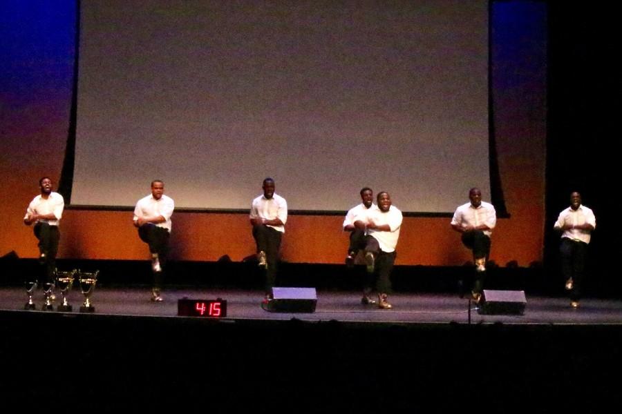 Omega Psi Phi opened the step competition. Photo courtesy of Taylor Jackson.