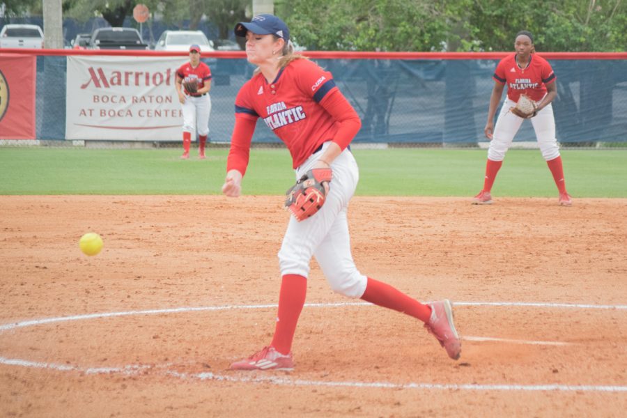 Kylee Hanson picked up her 18th and 19th wins of the season during the Owls series versus Marshall. Ryan Lynch | Multimedia Editor