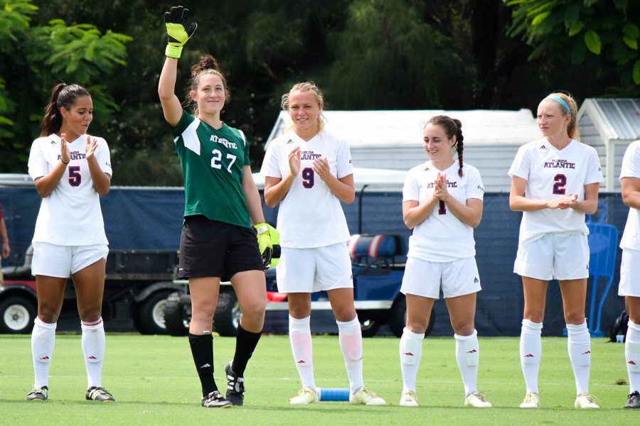After leaving the University of South Florida without much playing time, Drinkwater has made a place for herself as the starting goalkeeper for the Owls. Ryan Lynch | Editor in Chief