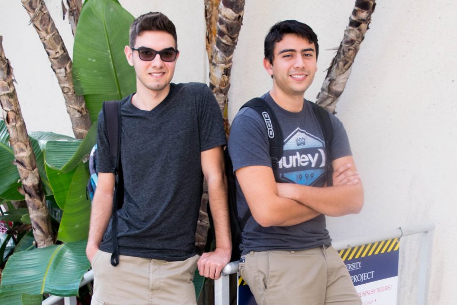 Marcus Davani (left), a sophomore mechanical engineering major, said he was surprised so many women voted for Donald Trump after a tape emerged of the negative remarks toward Females he made on an Access Hollywood appearance in 2005. Daniel Carrillo, a sophomore mechanical engineering major, said he did not vote in the election because he is not a US citizen. Ryan Lynch | Editor in Chief