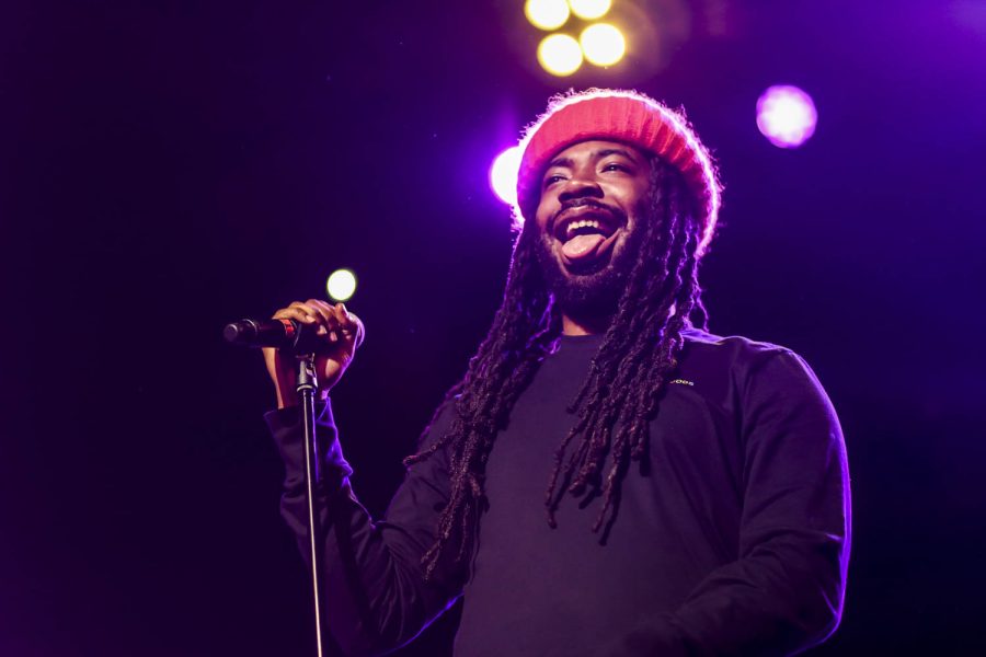 D.R.A.M sticks out his tongue with a smile at FAU’s Fly On Fest. The concert was reported as sold out according to Program Board. Alexander Rodriguez | Contributing Photographer