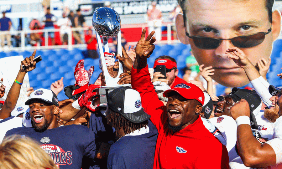 The FAU football team celebrates with the winning trophy on Saturday afternoon after they beat North Texas for the C-USA Championship 41-17. Alexander Rodriguez | Photo Editor
