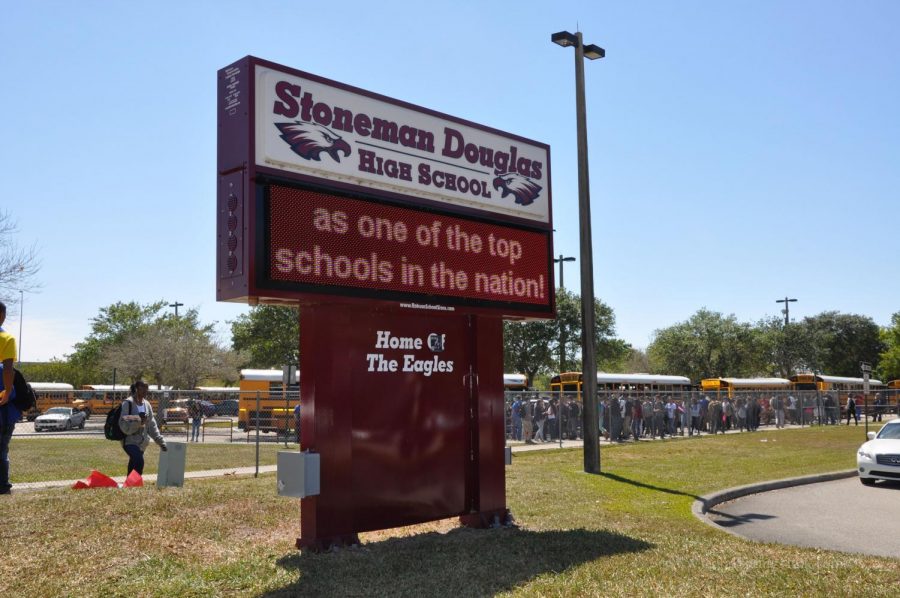The entrance of Marjory Stoneman Douglas High School. Photo courtesy of Wikimedia Commons. 