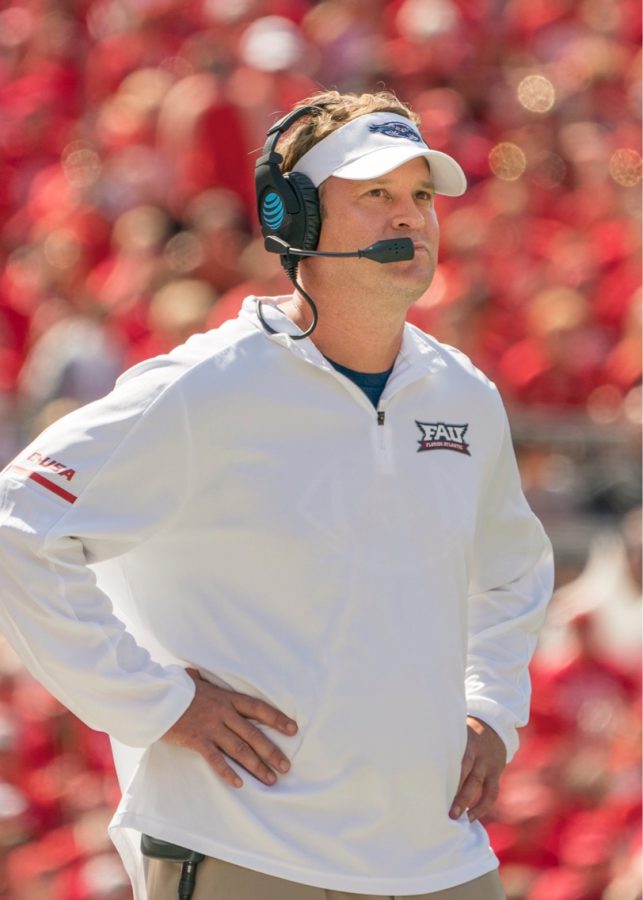 Lane Kiffin is entering his third season as the head coach for the Owls.  Photo courtesy of FAU Media Relations