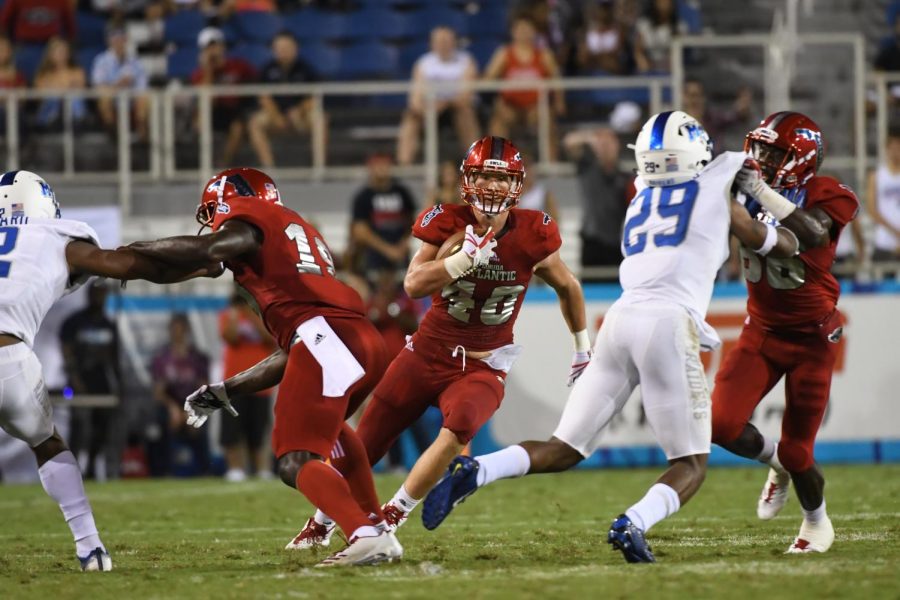 Harrison Bryant is one of three finalists for the award alongside Washington’s Hunter Bryant and University of Miami’s Brevin Jordan. Photo courtesy of FAU Media Relations.