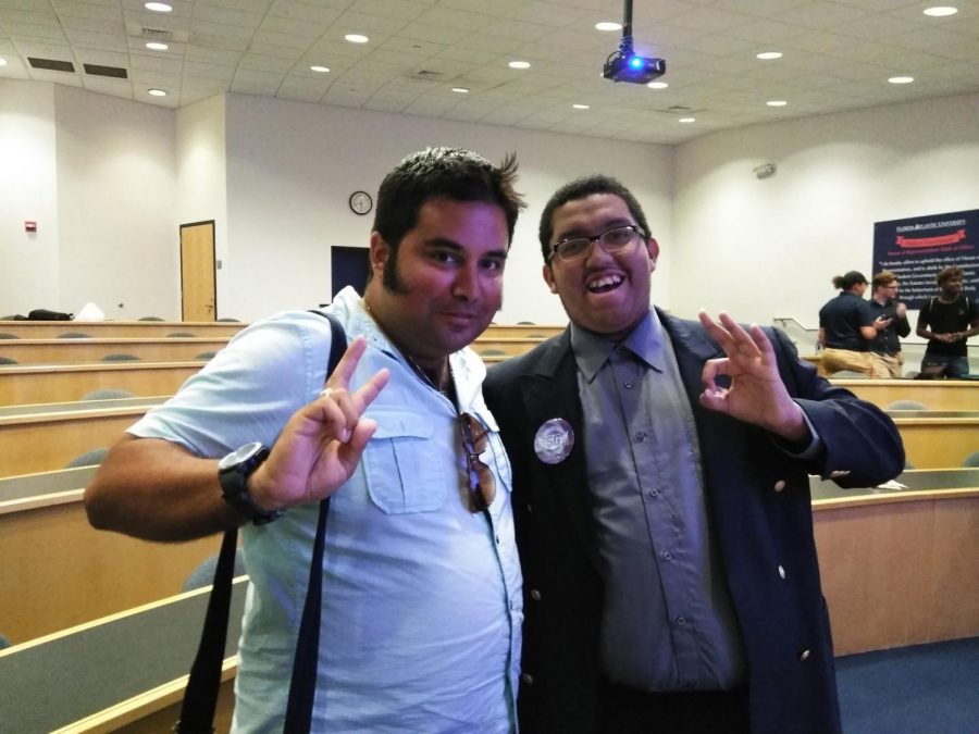 Alexander Suarez (left) and Michaelangelo Hamilton (right) pose after their first House meeting last year. The original petition was to remove both of them from office, but the new Articles of Impeachment are against Suarez only. Photo courtesy of Hamiltons Facebook