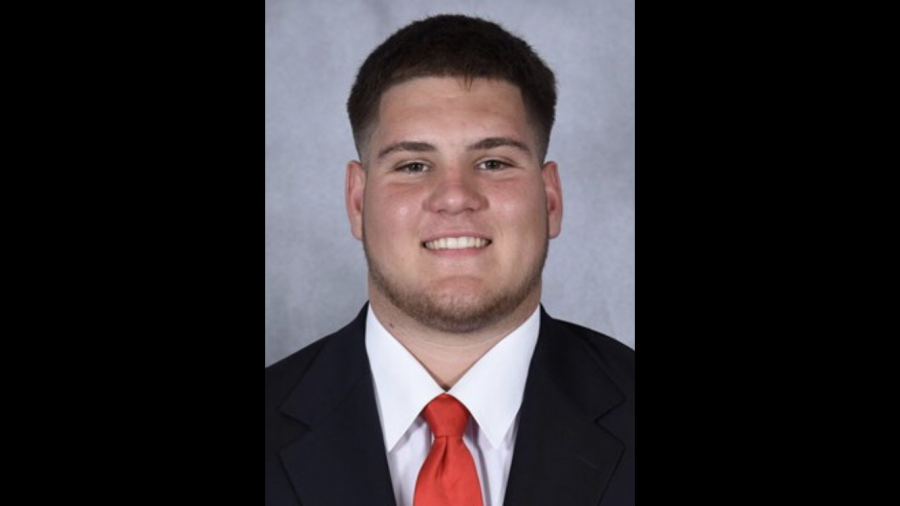 Offensive guard Nick Weber placed on scholarship while also getting first-team reps this year. Photo courtesy of FAUSports.com.