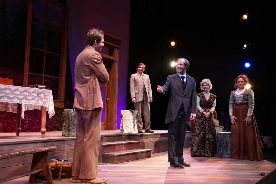 Christian Mouisset, Jeremy Wershoven, Ryan Page, Aubrey Elson, and Kailey Jones in FAU’s production of Uncle Vanya. Photo courtesy of Maria Mor Photography and Brand