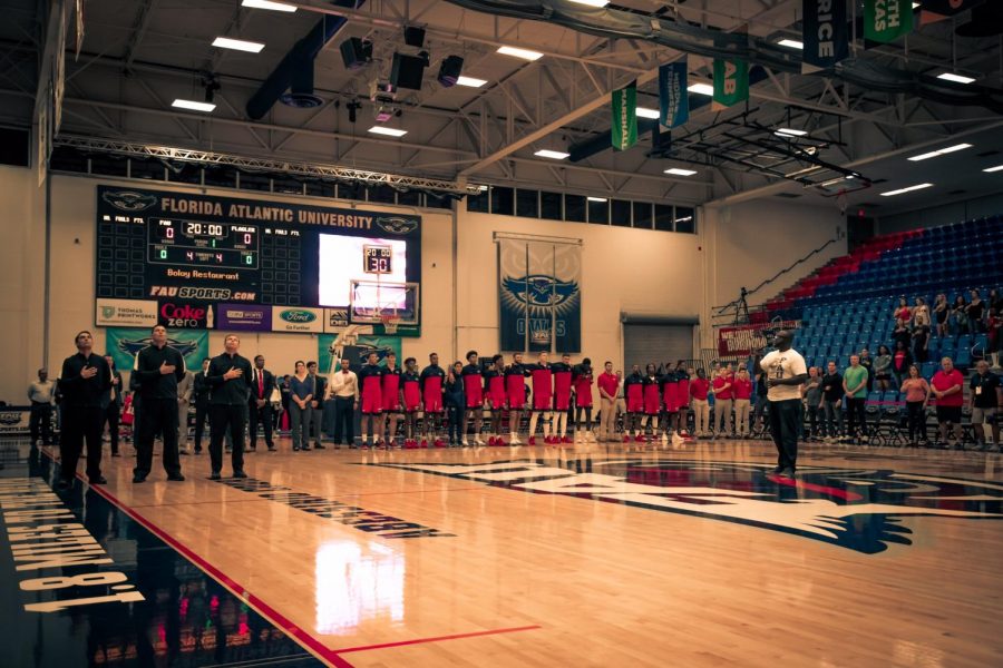 With the win yesterday over Palm Beach Atlantic, the Owls are 2-0 on their home floor. Photo by Michael Hoyos. 