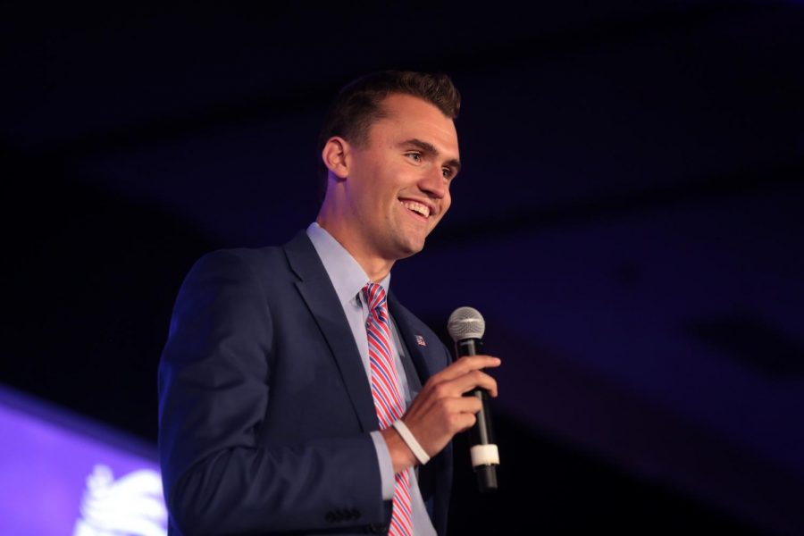 Charlie Kirk speaking with attendees at the 2018 Young Womens Leadership Summit hosted by Turning Point USA at the Hyatt Regency DFW Hotel in Dallas, Texas. Photo courtesy of Gage Skidmore/Flickr.