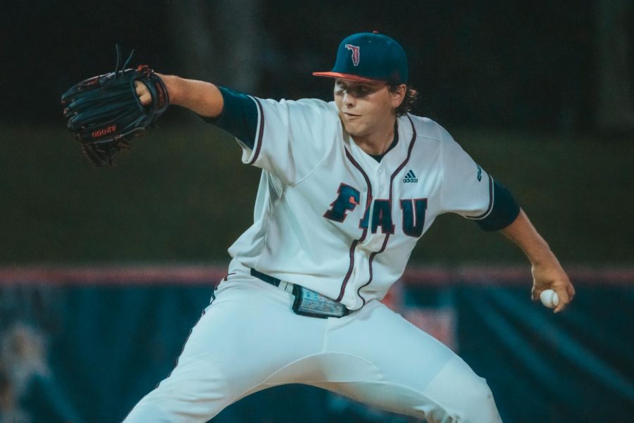 Pitcher Marc DeGusipe made his first collegiate start and pitched 2.1 innings, striking out three batters, but did have three earned runs. Photo by: Alex Liscio.