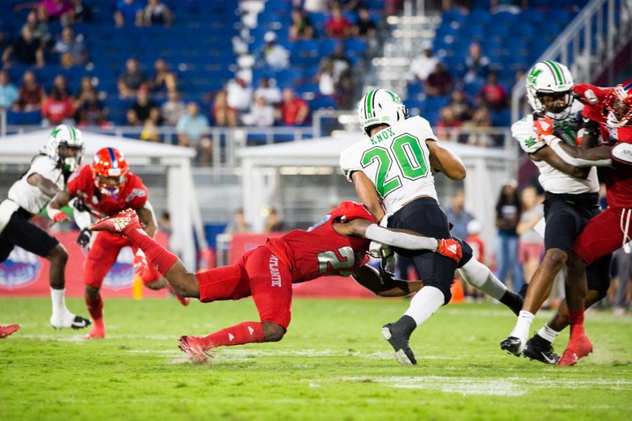 FAU+had+trouble+with+Marshall+RB+Brenden+Knox+last+season+as+he+ran+for+220+yards+with+two+touchdowns.+Photo+by+Alex+Liscio.+