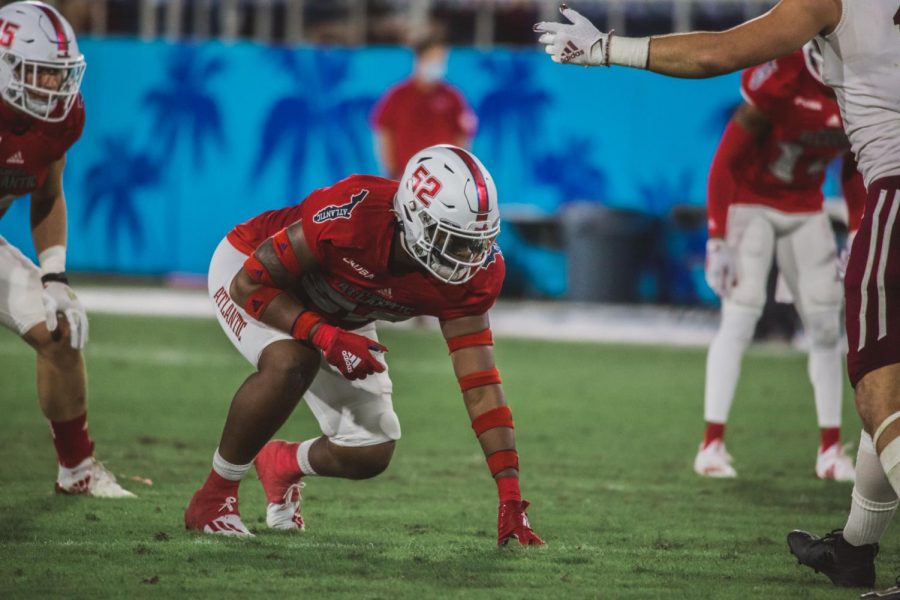 Defensive lineman Jaylen Joyner has seven sacks on the season. Photo by Alex Liscio.