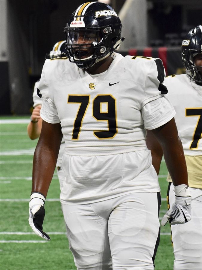 Kamaar Bell (#79) was Georgias Offensive Player of the Year in 2018 in high school. Photo courtesy of 247sports. 