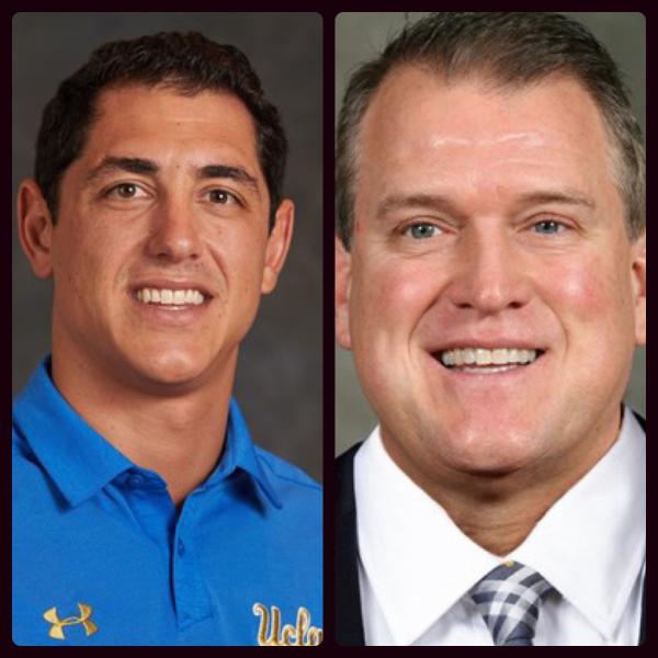 Jon Bills (left) and Ed Warinner (right) will be joining Willie Taggarts coaching staff. Photos courtesy of UCLA Athletics and the University of Michigan Athletics. Collage by Kendall Little.