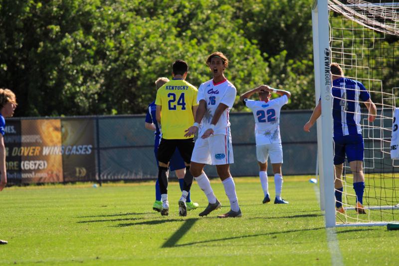 Ivan Mykhailenko (pictured #16) scored his second goal of the season with a penalty against the Kentucky Wildcats on Saturday. Photo by Eston Parker III.