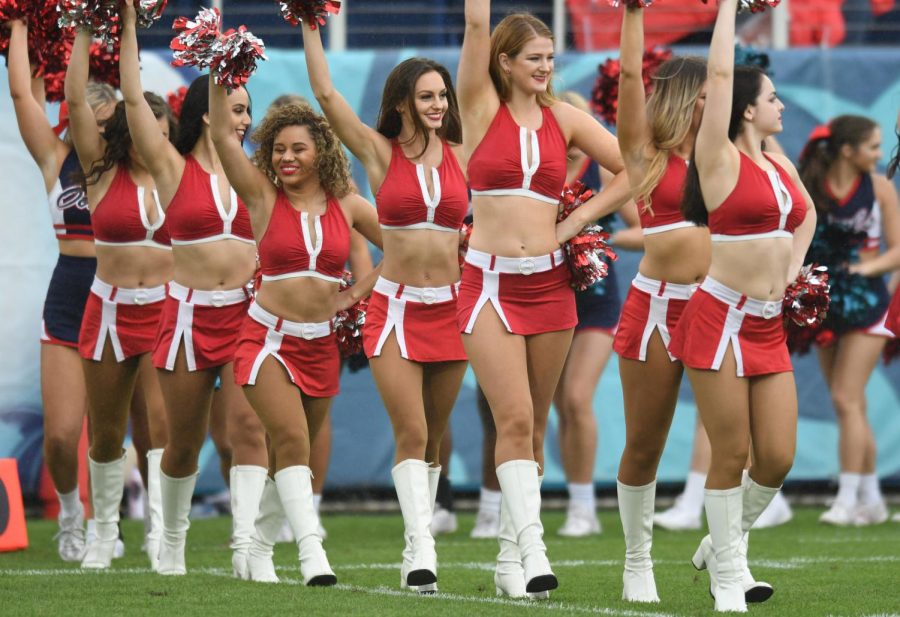 The girls on the dance team walk out to the stadium during the 2019 season. Photo courtesy of the FAU Dance Team. 