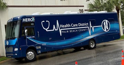 The PBC Healthcare Districts Mobile Vaccine Unit. Photo courtesy of Palm Beach County.