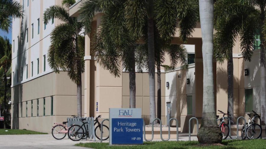 Photo of bikes and scooters parked at a bike stop outside Heritage Park Towers.