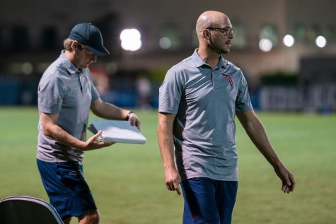 Joey Worthen (pictured right) coached FAU to a 9-7-3 record in the Fall 2021 campaign, which featured the teams first appearance in a conference title game since 2007.