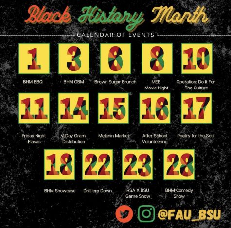 Black Student Union has created a calendar worth of events in celebration for Black History Month. 