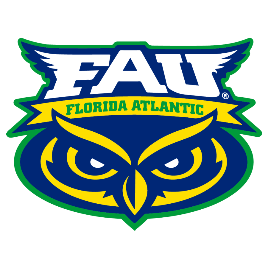 FAU logo with the color scheme of Brazils flag. Art by Lance Plummer.