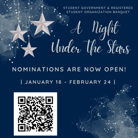 Nomination flyer for A Night Under the Stars. Courtesy of Michaella Louis, the Graduate Assistant for Student Activities and Involvement. 