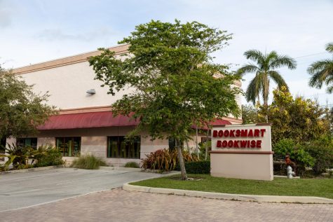 Booksmart is located on NW 20th St. before Dixie Highway. You can get there from the NW 20th St. campus exit between UVA and FAU High.