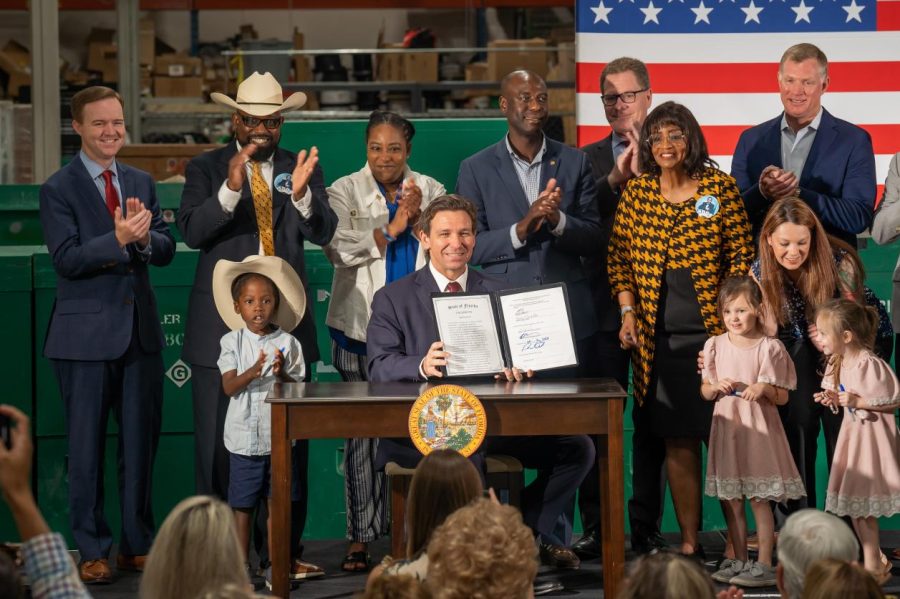 Gov.+Ron+DeSantis+at+the+Immigration+Bill+signing+in+Jacksonville%2C+Fla.+on+May+10%2C+2023.