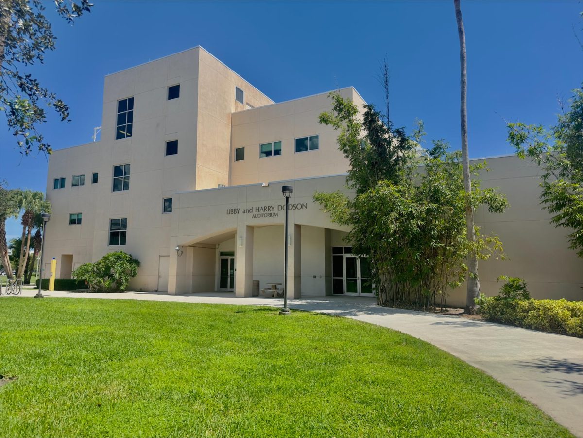 Pictured is the Libby and Harry Dodson Auditorium, which is housed in the Christine E. Lynn College of Nursing.
