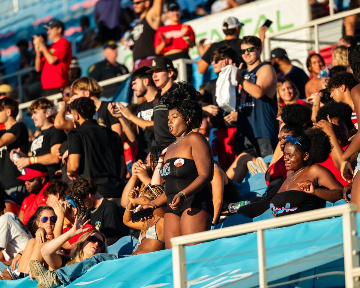 FAU+students+in+attendance+during+the+Owls+22-7+loss+to+the+East+Carolina+Pirates+at+Howard+Schnellenberger+Field+on+Saturday%2C+Nov.+11%2C+2023.++